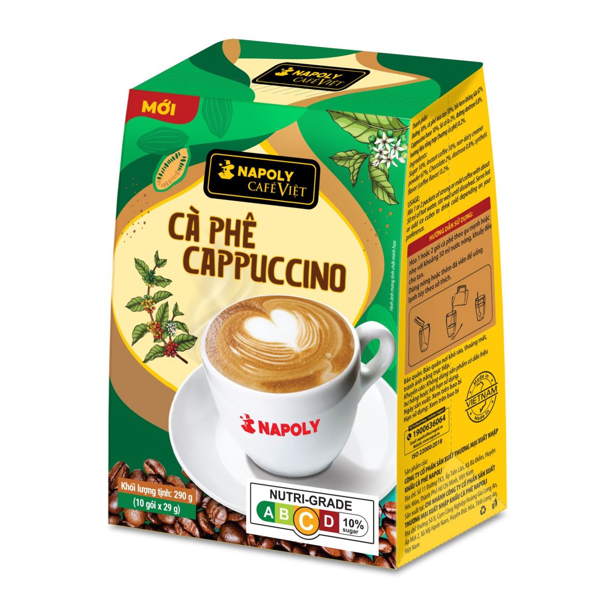       Cà phê Cappuccino - Hộp 10 gói x 29g