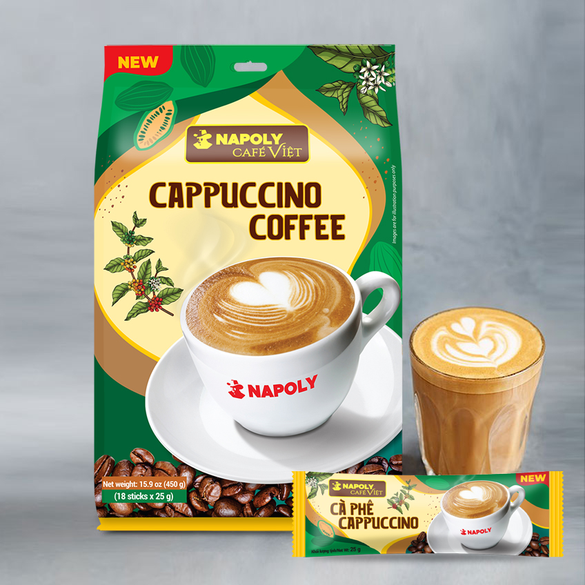 Cà phê Cappuccino - Hộp 18 gói x 25g