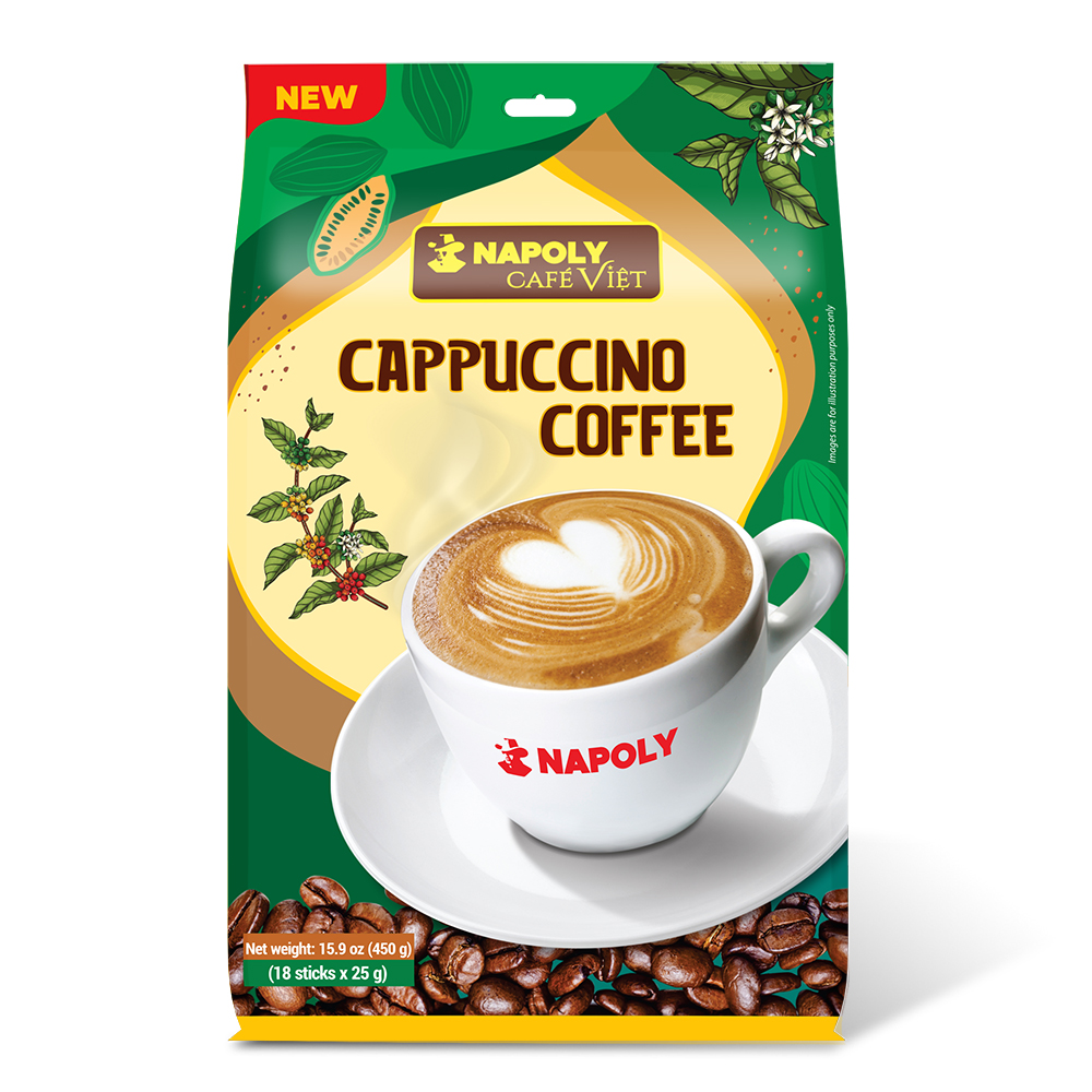 Cà phê Cappuccino - Hộp 18 gói x 25g