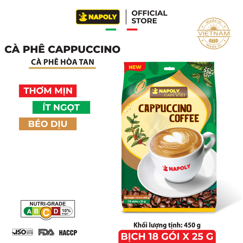 Cà phê Cappuccino - Hộp 18 gói x 25g