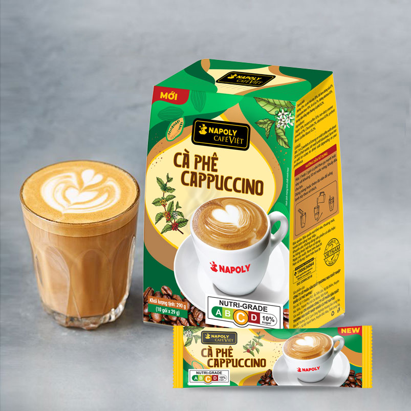         Cà phê Cappuccino - Hộp 10 gói x 29g