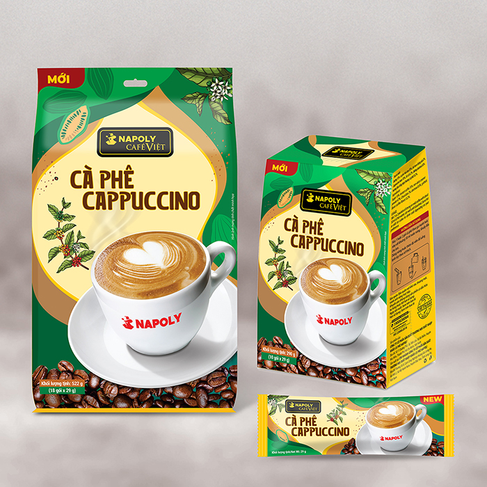      Cà phê Cappuccino-Bịch 18 gói x 29g
