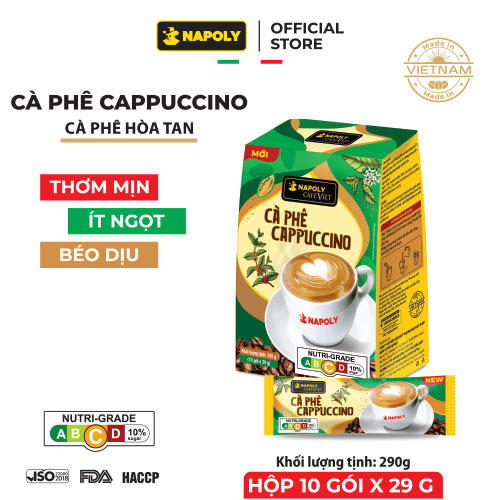         Cà phê Cappuccino - Hộp 10 gói x 29g